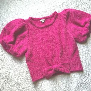 Hot pink fuzzy Girls sweater. Size 10